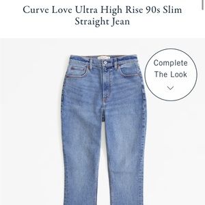Abercrombie & Fitch Curve Love Ultra High Rise 90s Slim Straight Jean